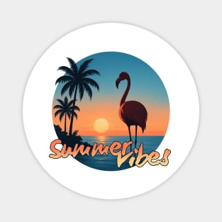 Flamingo Sunset – Summer Vibes Only Magnet